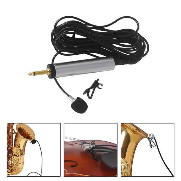 Luxshiny 1Set Portable Black Clip on Microphone Lapel Mic with Clear Sound for Performance