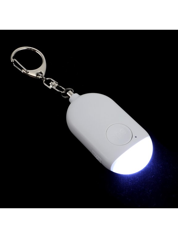 Rechargeable White Personal Alarm with Flashlight for Outdoor Security