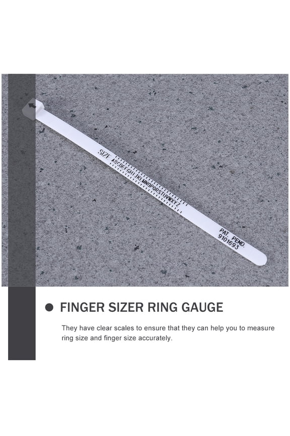 1Set Portable Ring Measuring Stick Black Finger Sizer Tool with Precise Marked Ring Size Gauge