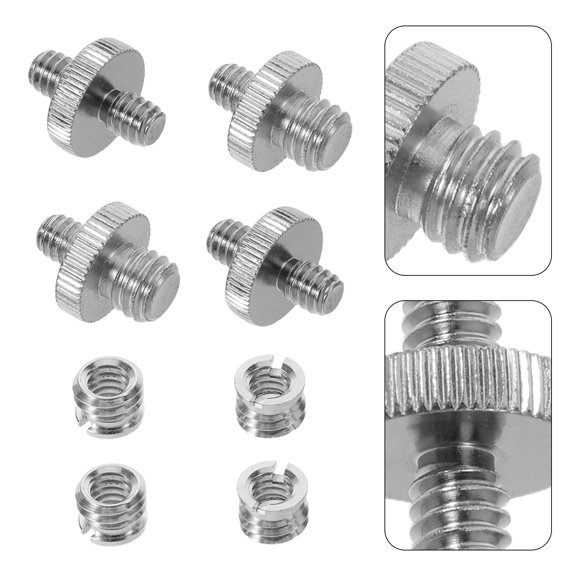 Luxshiny 1Set Professional Camera Screw Adapter Kit with Antislip Thread Converter for Tripod and Light Stand Grey