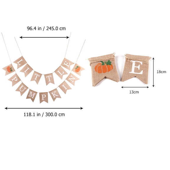 Luxshiny Linen Banner Set with Pumpkin Design, Home Bunting Decoration for Indoor and Outdoor Use, Fall and Decor