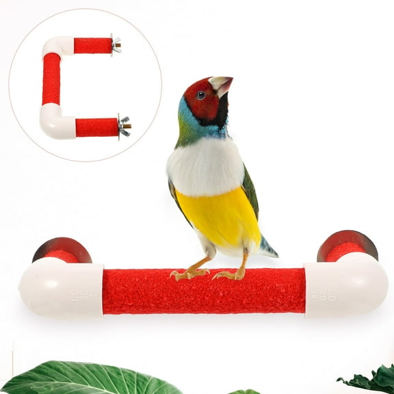 Luxshiny Red Parrot Perch Stand 1 Set PVC Bird Rod Wear-Resistant for Cage Accessories
