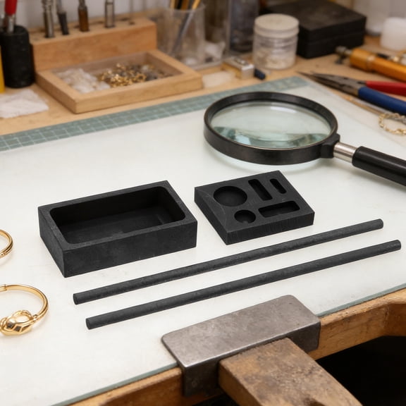 Luxshiny Black Graphite Casting Mold Set for High Temperature Metal Melting and Foundry Use