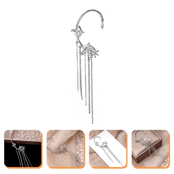 Luxshiny Tassel Earrings for Women Thick Ear Cuff 1Pcs