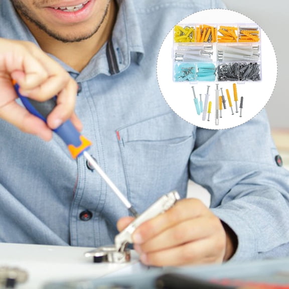 Luxshiny 1Set Self Drilling Drywall Screws and Anchors Kit with Strong Fixation for Home