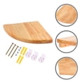 thumbnail image 1 of Luxshiny 1Set Small Wooden Corner Shelf Adhesive Floating Wall Mounted Storage Shelf Khaki, 1 of 8