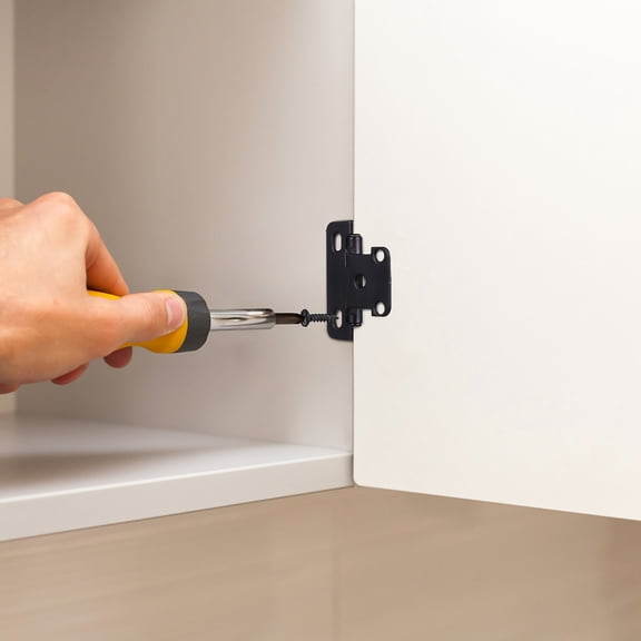 Luxshiny Black Half Overlay Self Closing Cabinet Hinges for Furniture