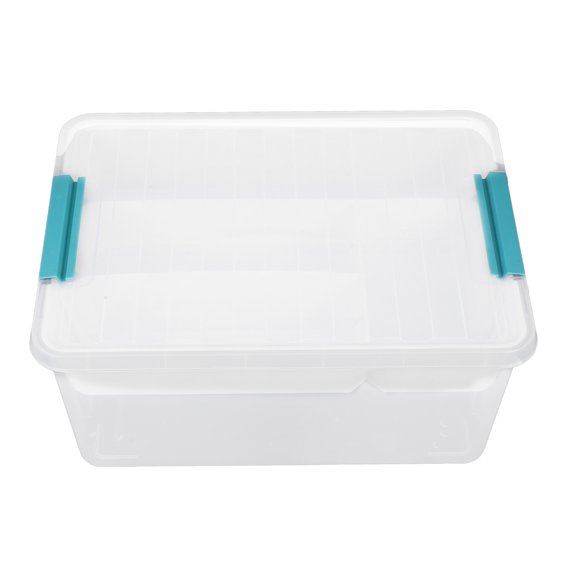 Luxshiny 1Set Stackable Storage Bin Clear Plastic Container Portable Office Storage Box with Lid