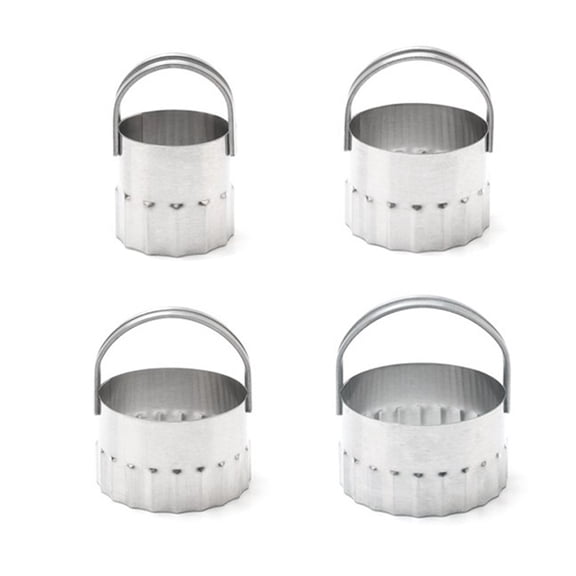 Luxshiny Stainless Steel Baking Cutter Set with Finger Guard for Mousse Cakes, Cookies, Pastry Dough - 1 Set