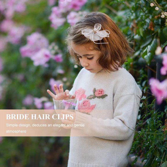 Luxshiny 1Set Stylish White Wedding Hair Clamps Flower Hairpin with Tight Hold Feature