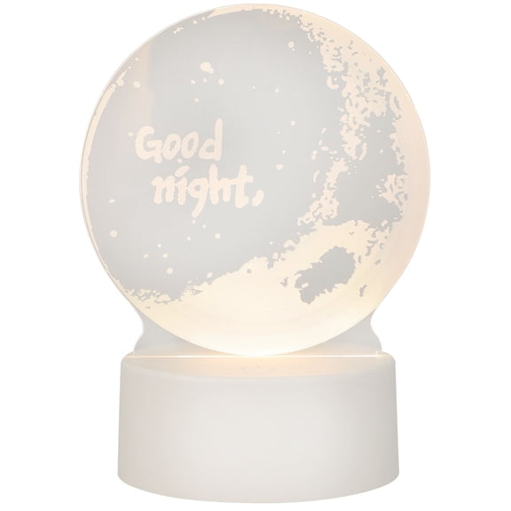 Luxshiny 1Set Warm Light 3D Resin Desktop Lamp White Lovely Night Lamp for Home Decorative Bedside Lighting