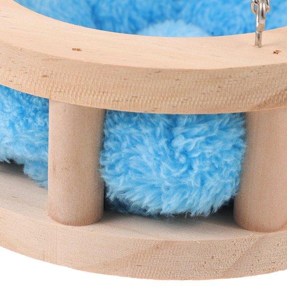 Luxshiny 1Set Warm Wooden Hamster Hammock Hanging Nest with Cushion for Pet Cage