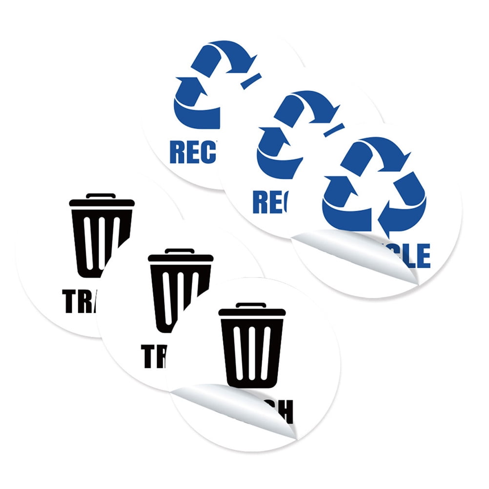 Colored Sorting Stickers Luxshiny Waste Sorting Stickers Multi Color PVC Reminding Garbage ...