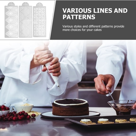 Luxshiny 1Set White Cake Border Mold for Kitchen Use Cake Decorating Stencil Template