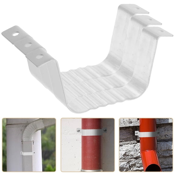 Luxshiny 1 Set Of Gutter Parts Downspout Strap Aluminium Alloy Modern Design For Villa Gutter System