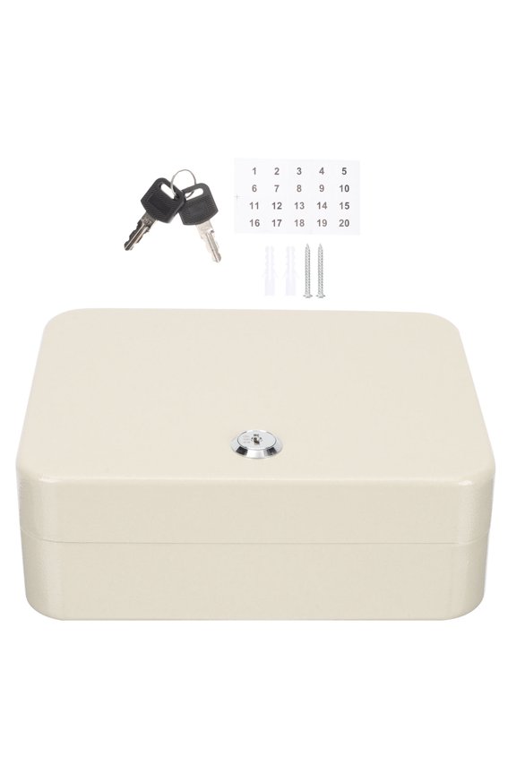 1Set White Key Security Cabinet with Multi Slot Design Wall Mounted Key Organizer for Secure Storage