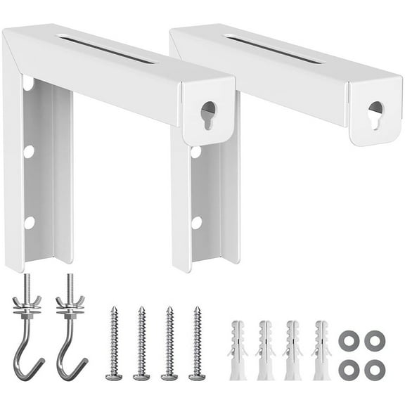 Luxshiny 1Set White Multi Function Steel L Shaped Projector Screen Wall Mount Bracket