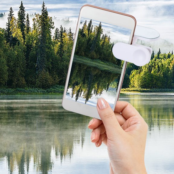 Luxshiny 1Set White Phone Camera Clip with Mirror Reflection for High Definition Selfie Shots