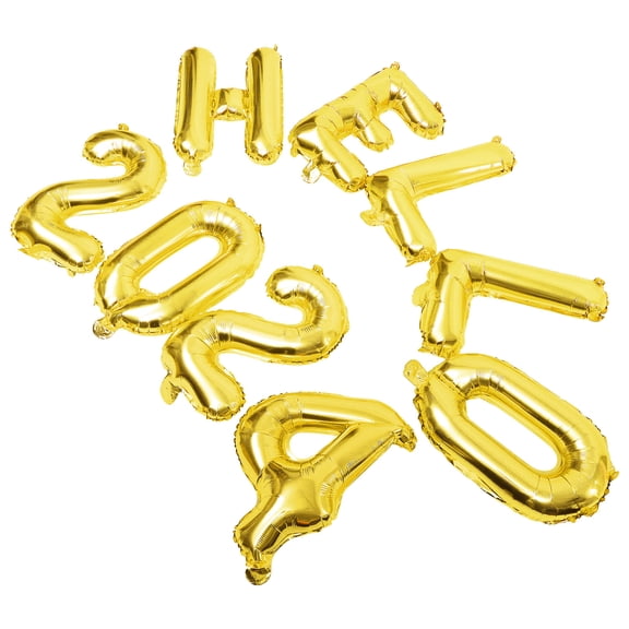 Luxshiny 1Set Year Balloon Party Decorations Golden Foil Balloons for Festive Atmosphere and Photos