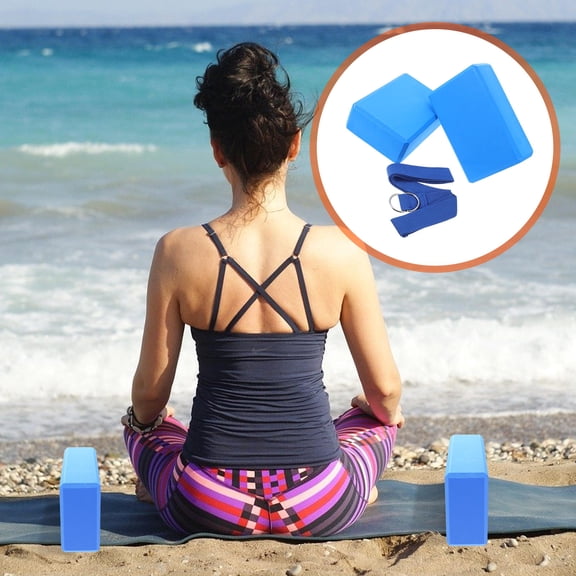 Luxshiny Yoga Set with EVA Resistance Band and Blocks for Enhanced Comfort and Support During Training Sessions