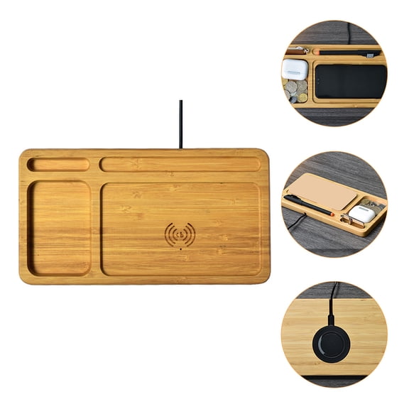 Luxshiny organizing trays Wireless Charger Bamboo Khaki 1Set