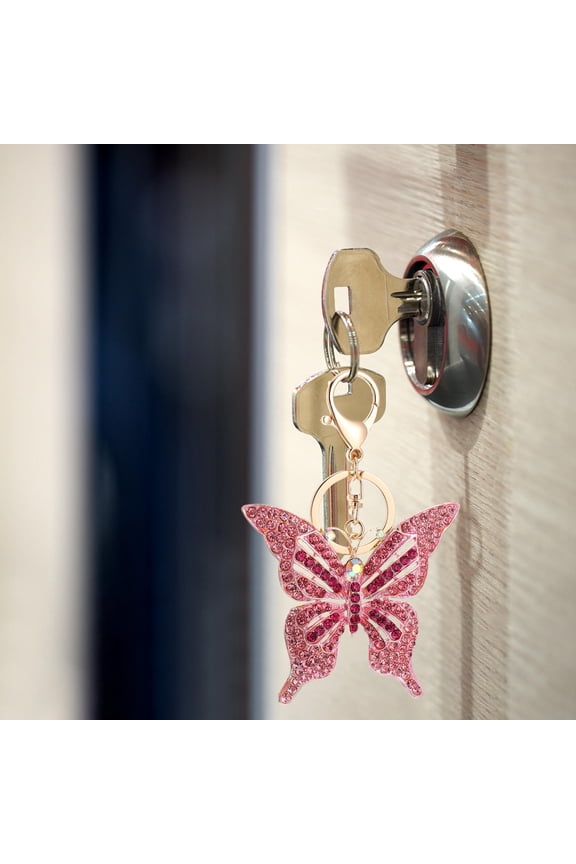 1pc Alloy Key Pendant Keyring for Handbag Girly Key Chain Pink