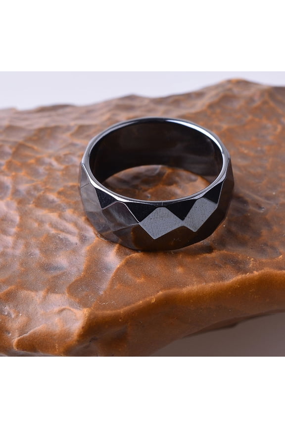 1pc Cool Mens Ring in Black Meteorite Fashionable Style to Calm Down during Party