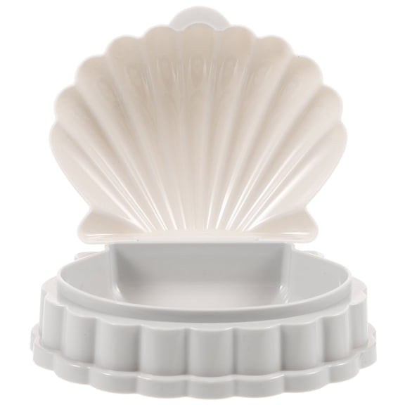 Luxshiny 2-Pack Shell Shaped Soap Holders White PP Storage Case for Bathroom Use and Stylish