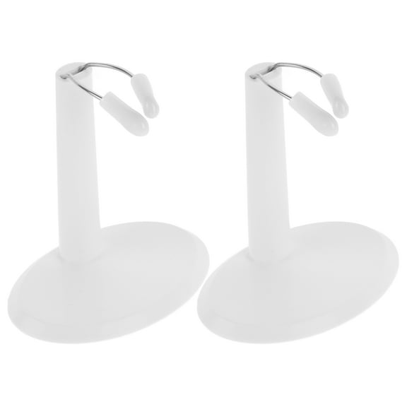 Luxshiny 2Pcs White Dolls Stand Holder Display Support Stand for Daily Use with Sturdy Base