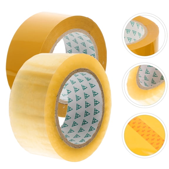 Luxshiny 2 Rolls Transparent BOPP Packing Tape for Office, Shipping, Sealing, and Packaging Use