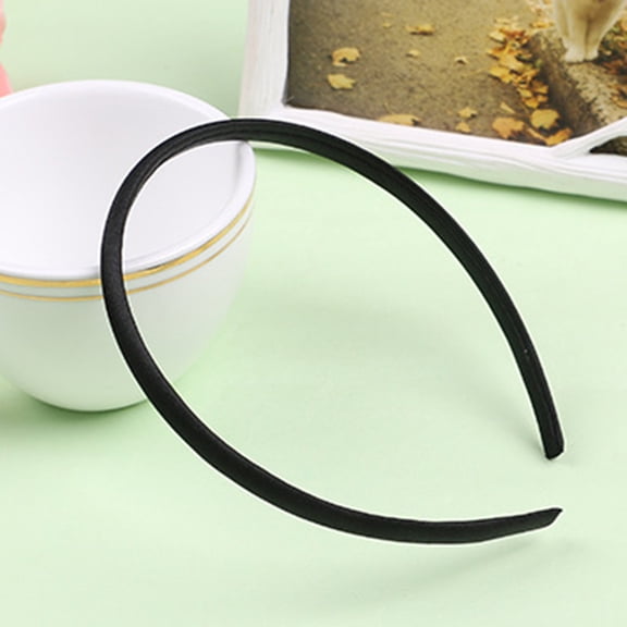 Luxshiny Satin Covered Plastic Headband Black Stylish for Everyday and Special Occasions 20Pcs