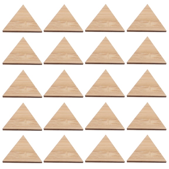 Luxshiny 20 Pieces Beige Unfinished Triangle Chips for Kids DIY Crafting and Painting
