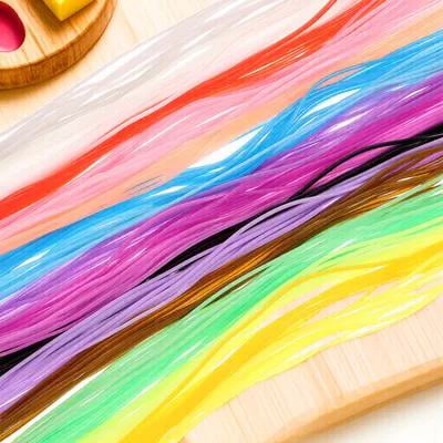 Luxshiny 200Pcs Assorted Color Plastic Lacing Cord for DIY Bracelet Necklace Jewelry Craft