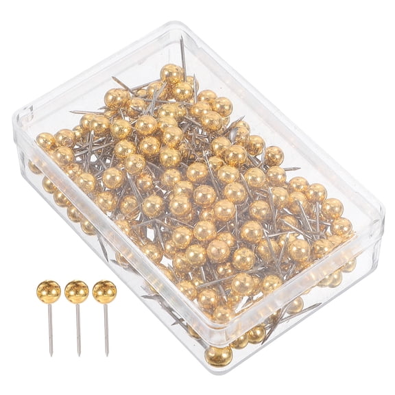 Luxshiny Small Push Pins Golden Plastic 200 Pcs For Decorative Projects