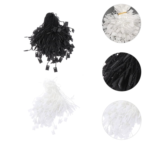 Luxshiny 2000Pcs White Label Security Tag Ropes with Snap Lock for Shop Clothing Tags