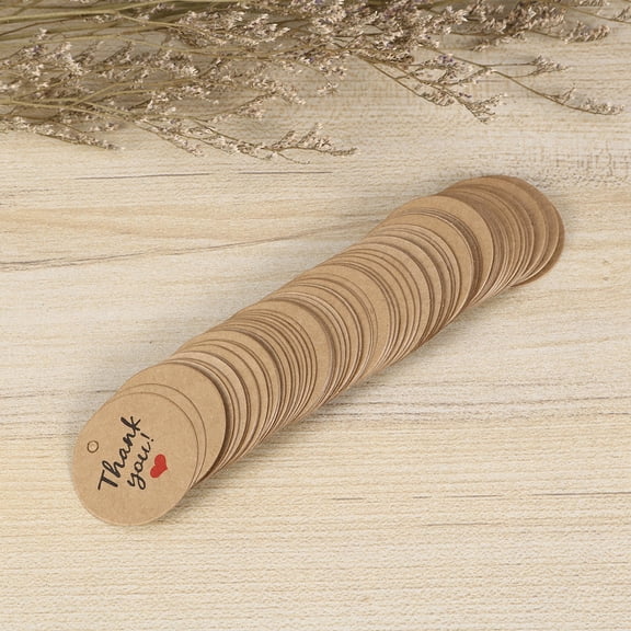Luxshiny 200PCS Paper Handmade Tags for Wedding Guests Light Brown Labeling