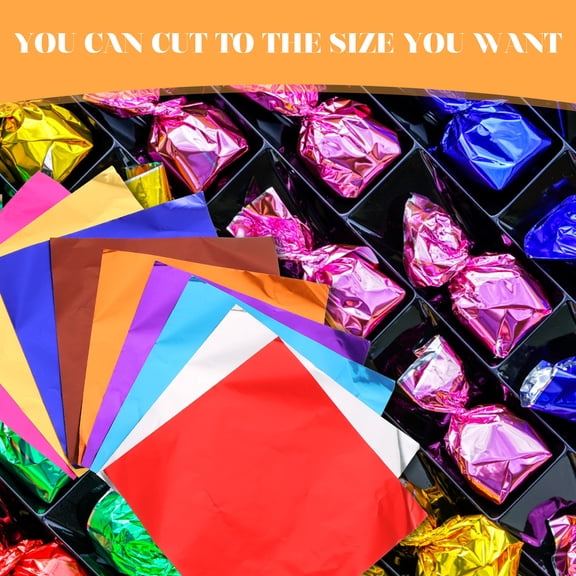Luxshiny 200Pcs Assorted Color Foil Wrappers for Candy Packaging and Chocolate Wrapping