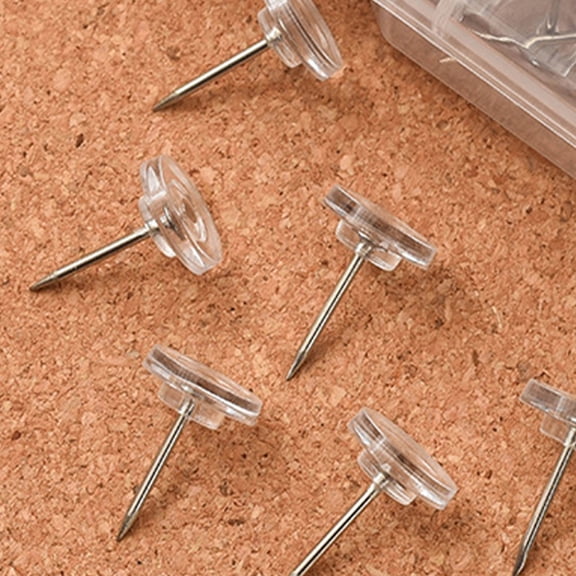 Luxshiny 200Pcs Decorative Push Pin Set Plastic Round Head Home Decor Bulletin Board