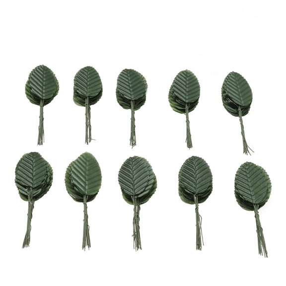 Luxshiny 200Pcs Fake Leaves Artificial Plant Dark Green Decorative Leaves for Store Home Party Use