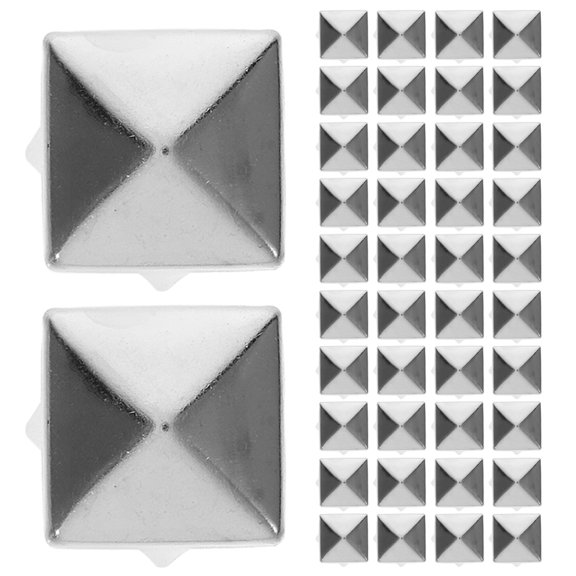 Luxshiny 200Pcs Four Jaw Plated Silver Metal Studs for DIY Crafting Jackets Bags Shoes and Pet Collars