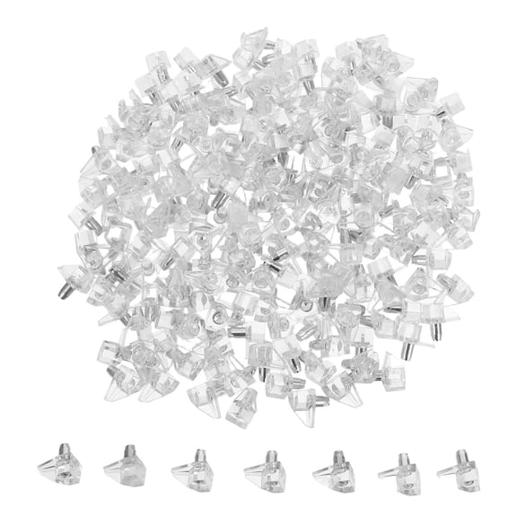 Luxshiny 200Pcs Plastic Shelf Pegs for Kitchen Cabinet Shelf Hardware Support Pins Clear