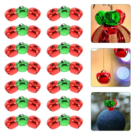 Luxshiny 200Pcs Red Holiday Bell Decor Lightweight Iron Bell Pendants for Christmas and Party Decorations