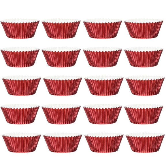 Luxshiny 200Pcs Red Paper Cake Cups Thickened Paper Baking Cups for Party Cake Holding Safe and Practical