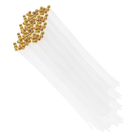 Luxshiny 200Pcs White Handheld Flagpole Pack Portable Plastic Flag Poles for Events and Commercial Use