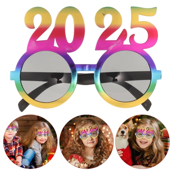 Luxshiny 2025 Number Eyewear Prop Assorted Colors New Year Party Photo Booth Essential