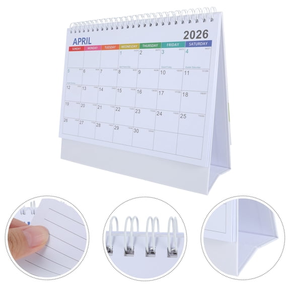 Luxshiny 2026 Daily Planner with Foldable Stand, Thick Paper, White Desk Organizer for Home and Office Use