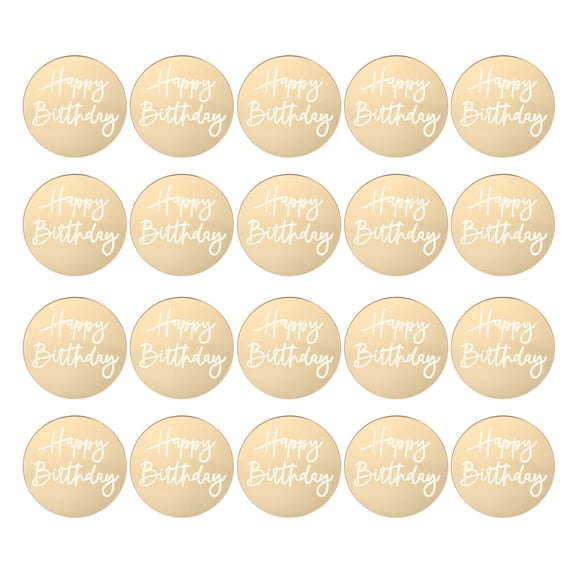 Luxshiny Multi-Function Golden Acrylic Toppers for Birthday Party Decor 20Pcs