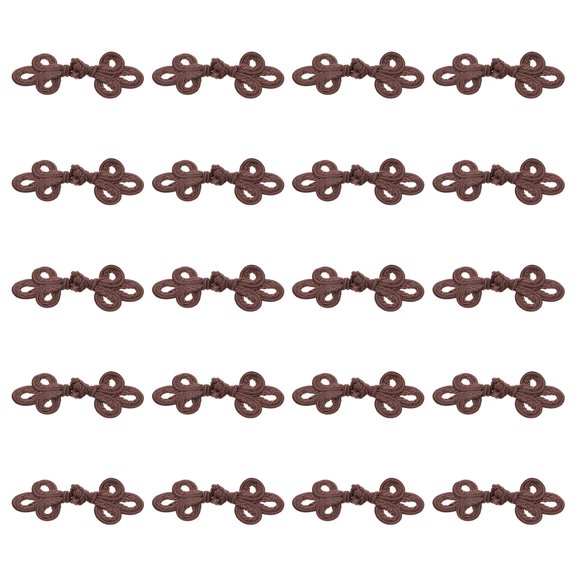 Luxshiny 20Pairs Coffee Closure Buttons Durable and Practical Cheongsam Buckles for Decoration