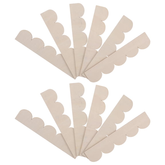 Luxshiny 20Pcs Beige Scalloped Wood Trim Decorative Wooden Moulding for Kitchen Cabinet Shelf Edge Art Projects