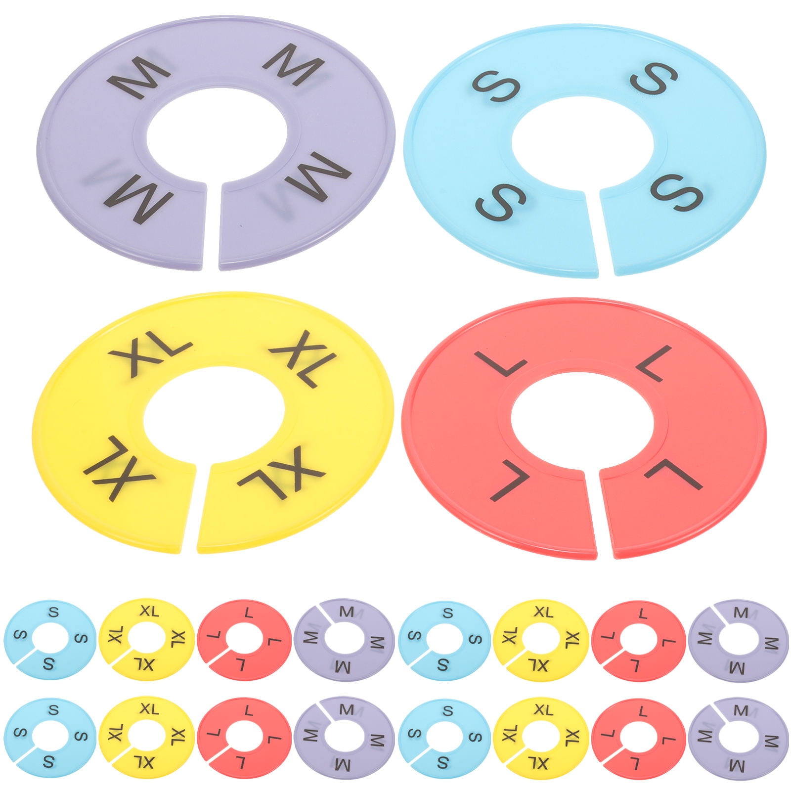 Luxshiny 20Pcs Assorted Color Clothing Rack Size Dividers Plastic ...
